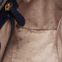 Pre Owned MICHAEL Michael Kors Blue Saffiano Leather Small Selma Crossbody Bag