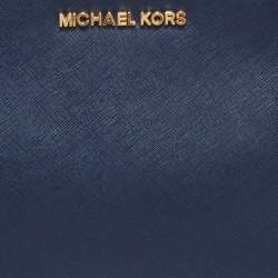 Pre Owned MICHAEL Michael Kors Blue Saffiano Leather Small Selma Crossbody Bag