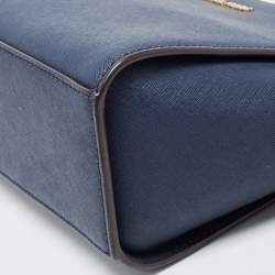 Pre Owned MICHAEL Michael Kors Blue Saffiano Leather Small Selma Crossbody Bag