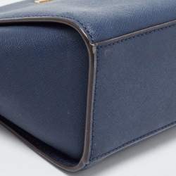 Pre Owned MICHAEL Michael Kors Blue Saffiano Leather Small Selma Crossbody Bag