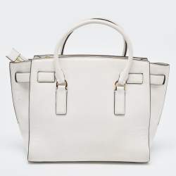 Pre Owned حقيبة يد مايكل مايكل كورس هاميلتون إيست ويست جلد سافيانو أسود 