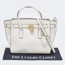 Pre Owned حقيبة يد مايكل مايكل كورس هاميلتون إيست ويست جلد سافيانو أسود 