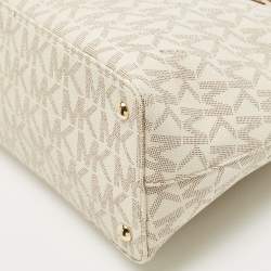 Pre Owned حقيبة مايكل مايكل كورس سيندي دوم كانفاس مقوى بيج بالشعار