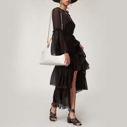 Pre Owned حقيبة مايكل مايكل كورس سيندي دوم كانفاس مقوى بيج بالشعار