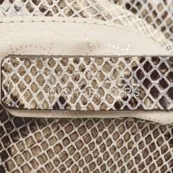 MICHAEL Michael Kors Black/Beige Python Embossed Leather Fulton Flap Crossbody Bag