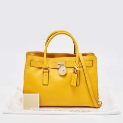 مملوكة مسبقًا MICHAEL Michael Kors Yellow Saffiano Leather Hamilton North South Tote