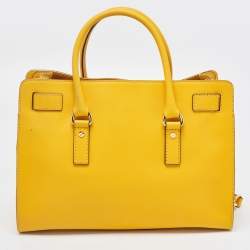 مملوكة مسبقًا MICHAEL Michael Kors Yellow Saffiano Leather Hamilton North South Tote