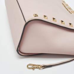 Pre Owned Michael Michael Kors Pink Leather Medium Studded Selma Crossbody Bag