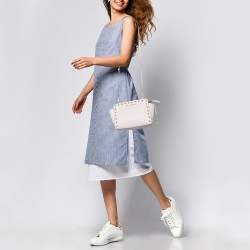 Pre Owned Michael Michael Kors Pink Leather Medium Studded Selma Crossbody Bag