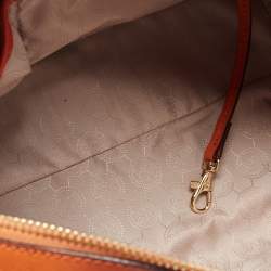 Pre Owned MICHAEL Michael Kors Orange Studded Leather Grayson Boston Bag