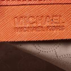 Pre Owned MICHAEL Michael Kors Orange Studded Leather Grayson Boston Bag