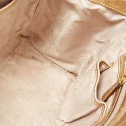 Pre Owned MICHAEL Michael Kors Gold Leather Large Selma Satchel