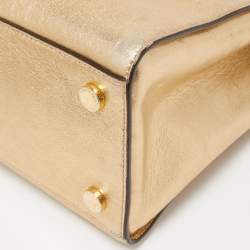 Pre Owned MICHAEL Michael Kors Gold Leather Large Selma Satchel