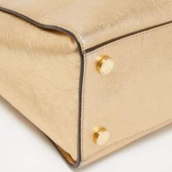 Pre Owned MICHAEL Michael Kors Gold Leather Large Selma Satchel