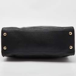 Pre Owned MICHAEL Michael Kors Black Leather Large Hamilton North South Tote