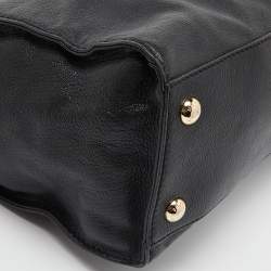 Pre Owned MICHAEL Michael Kors Black Leather Large Hamilton North South Tote