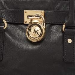 مملوكة مسبقًا MICHAEL Michael Kors Black Leather Hamilton Tote 