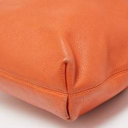 Pre Owned MICHAEL Michael Kors Orange Leather Chain Shoulder Bag