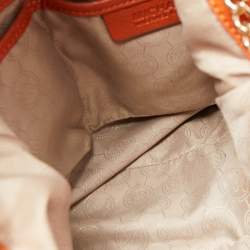 Pre Owned MICHAEL Michael Kors Orange Leather Chain Shoulder Bag