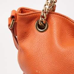 Pre Owned MICHAEL Michael Kors Orange Leather Chain Shoulder Bag