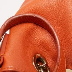 Pre Owned MICHAEL Michael Kors Orange Leather Chain Shoulder Bag