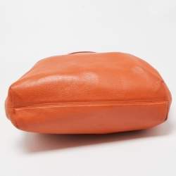 Pre Owned MICHAEL Michael Kors Orange Leather Chain Shoulder Bag