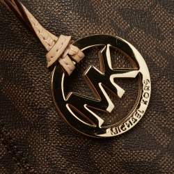 مملوكة مسبقًا MICHAEL Michael Kors Brown Signature Coated Canvas and Leather Lilly Tote