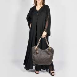 مملوكة مسبقًا MICHAEL Michael Kors Brown Signature Coated Canvas and Leather Lilly Tote