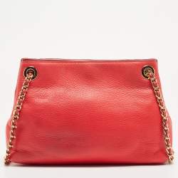 Pre Owned MICHAEL Michael Kors Coral Leather Jet Set Chain Shoulder Bag