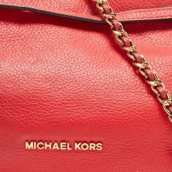 Pre Owned MICHAEL Michael Kors Coral Leather Jet Set Chain Shoulder Bag