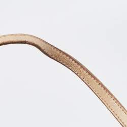 Pre Owned MICHAEL Michael Kors Dark Brown Signature Perforated Coated Canvas Large Jet Set Travel Tote