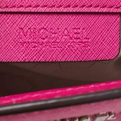 Pre Owned MICHAEL Michael Kors Fuchsia Leather Medium Selma Crossbody Bag