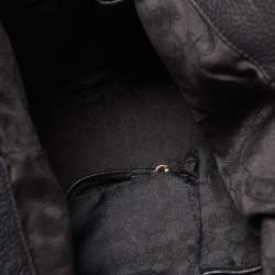 Pre Owned MICHAEL Michael Kors Black Soft Leather Camden Drawstring Hobo