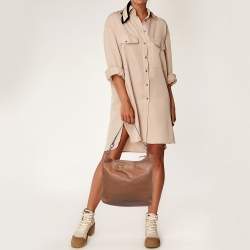 Pre Owned MICHAEL Michael Kors Brown Leather Fulton Hobo