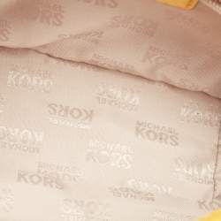 Pre Owned MICHAEL Michael Kors Yellow Python Embossed Leather Flap Shoulder Bag