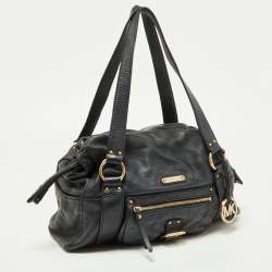 Pre Owned MICHAEL Michael Kors Black Leather Drawstring Shoulder Bag
