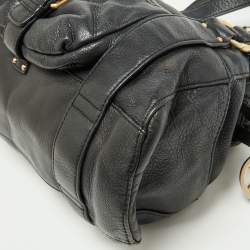 Pre Owned MICHAEL Michael Kors Black Leather Drawstring Shoulder Bag
