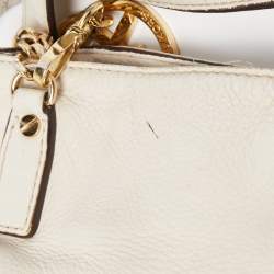 MICHAEL Michael Kors Off White Leather Charm Shoulder Bag