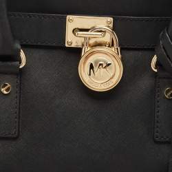 مملوكة مسبقًا MICHAEL Michael Kors Black Leather Large Hamilton North South Tote
