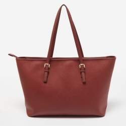 Pre Owned حقيبة مايكل كورس جيت سيت جلد أسود كبيرة