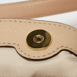 Pre Owned MICHAEL Michael Kors Beige Leather Leighton Shoulder Bag