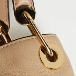 Pre Owned MICHAEL Michael Kors Beige Leather Leighton Shoulder Bag