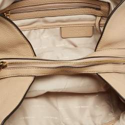Pre Owned MICHAEL Michael Kors Beige Leather Leighton Shoulder Bag