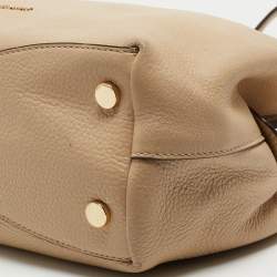 Pre Owned MICHAEL Michael Kors Beige Leather Leighton Shoulder Bag