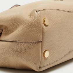 Pre Owned MICHAEL Michael Kors Beige Leather Leighton Shoulder Bag