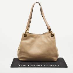 Pre Owned MICHAEL Michael Kors Beige Leather Leighton Shoulder Bag