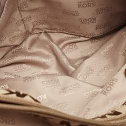 MICHAEL Michael Kors Beige/Brown Signature Canvas and Leather Sided Pocket Bag