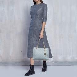 Pre Owned MICHAEL Michael Kors Light Blue Quilted Leather Susannah Tote