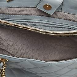 Pre Owned MICHAEL Michael Kors Light Blue Quilted Leather Susannah Tote