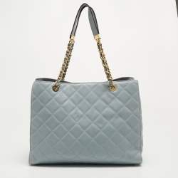 Pre Owned MICHAEL Michael Kors Light Blue Quilted Leather Susannah Tote